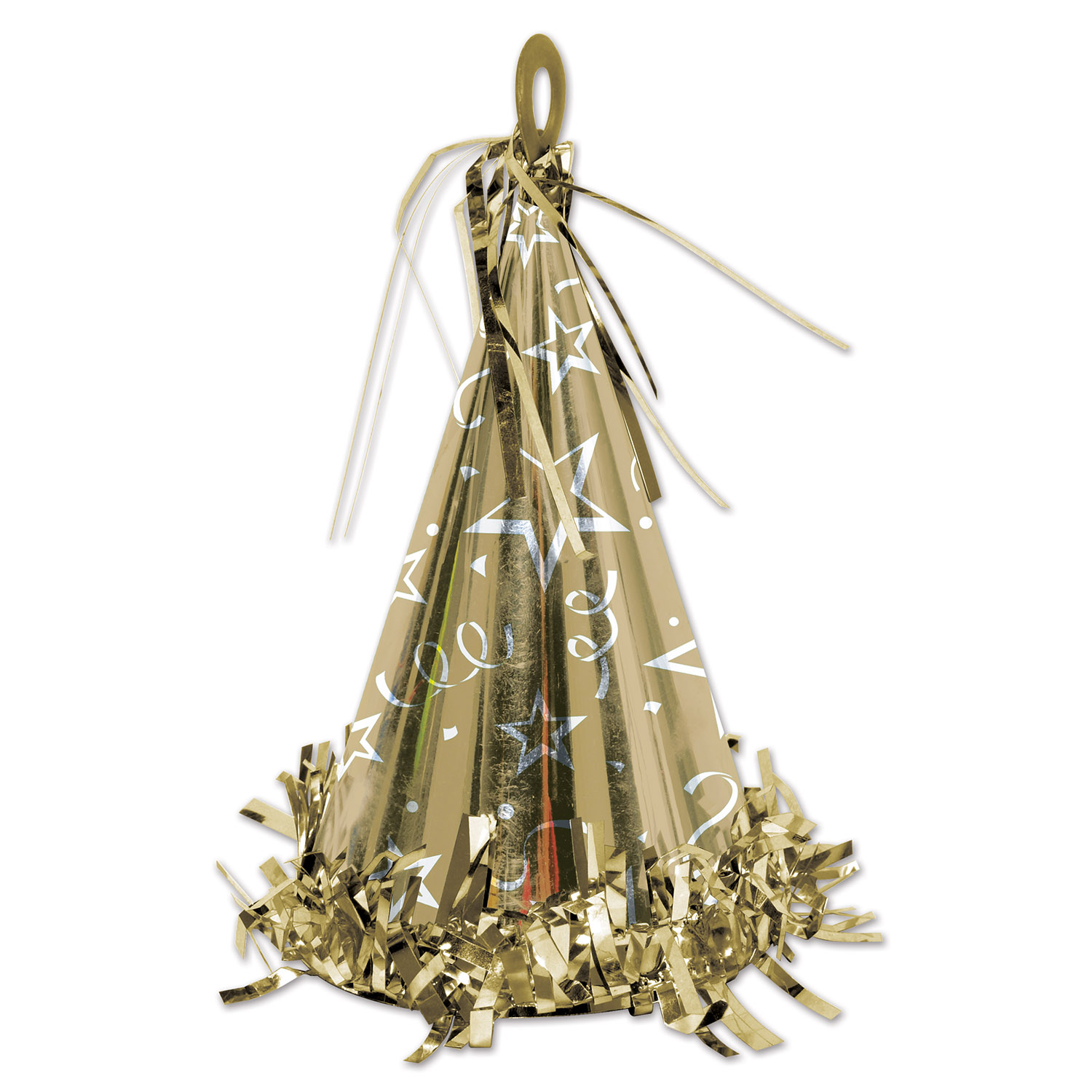 Cone Hat Balloon Weight (gold) - BZany.com