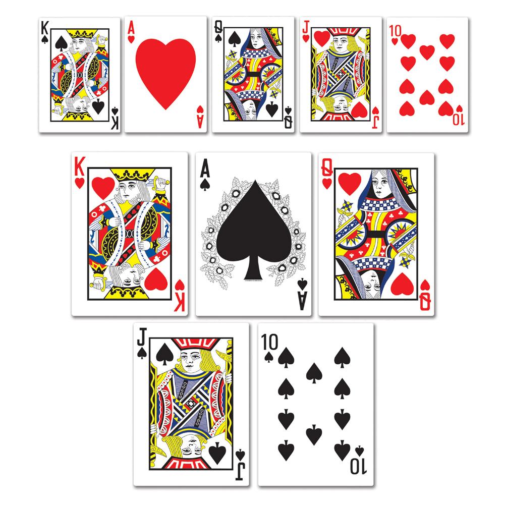 Mini Playing Card Cutouts (printed 2 sides w/different designs)