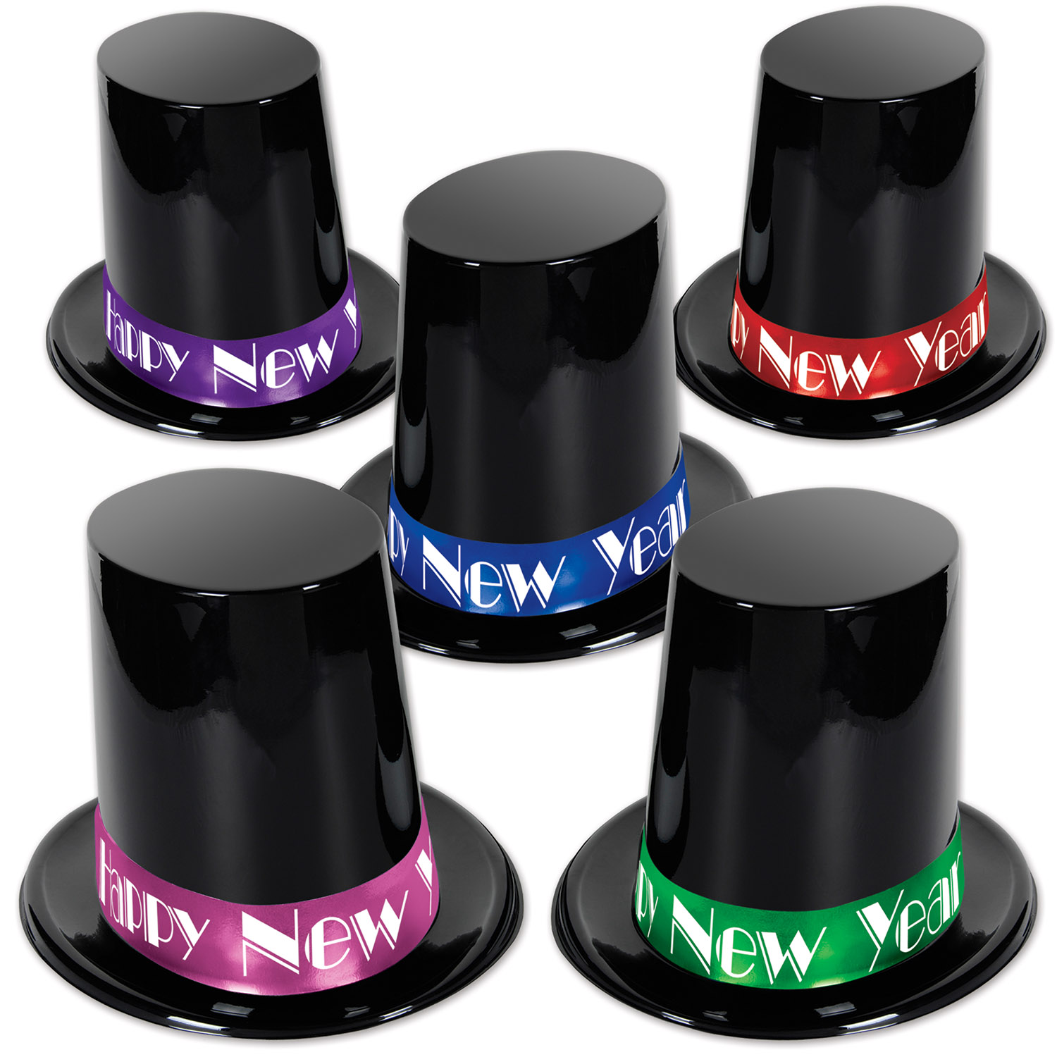 Top Hats (black w/assorted color bands 