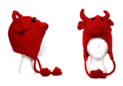 BZANY® Red Bull Pom Pom Knit Hat 