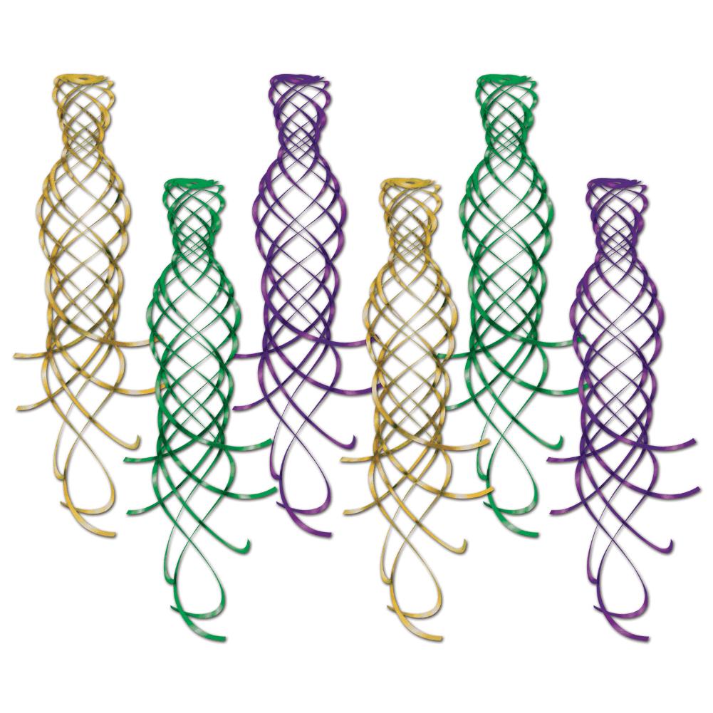 6/Pkg asstd gold, green, purple Shimmering Whirls 