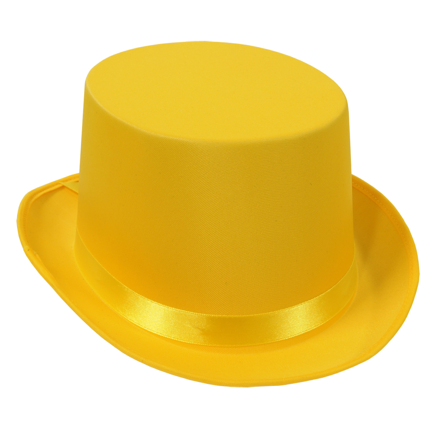 Satin Sleek Top Hat (yellow one size fits most)